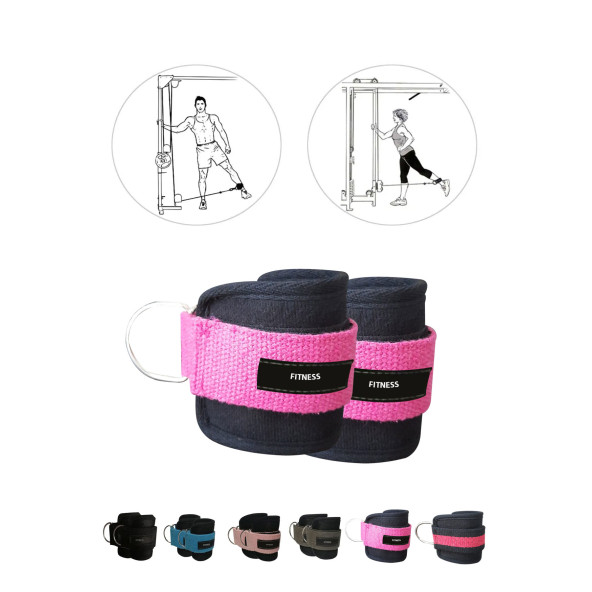 Spor Byfit Ayak Bilek Kayışı D-Ring Fitness Ağırlık Çekiş Aparatı - FUŞYA
