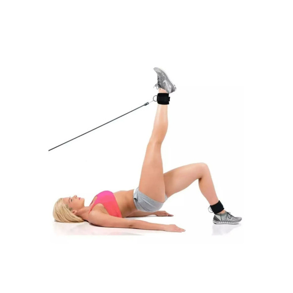 Spor Byfit Ayak Bilek Kayışı D-Ring Fitness Ağırlık Çekiş Aparatı - FUŞYA - 5