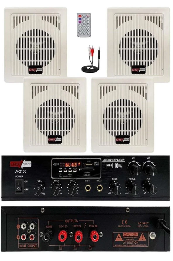 Lastvoice Eko Paket-2 Anfi ve Duvar Tipi Hoparlör Ses Sistemi Paketi