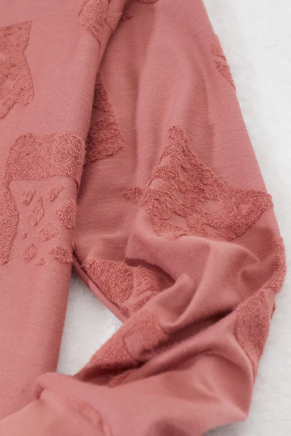 Bordo Nakış Desenli Erkek Çocuk Sweatshirt 17342 - 3