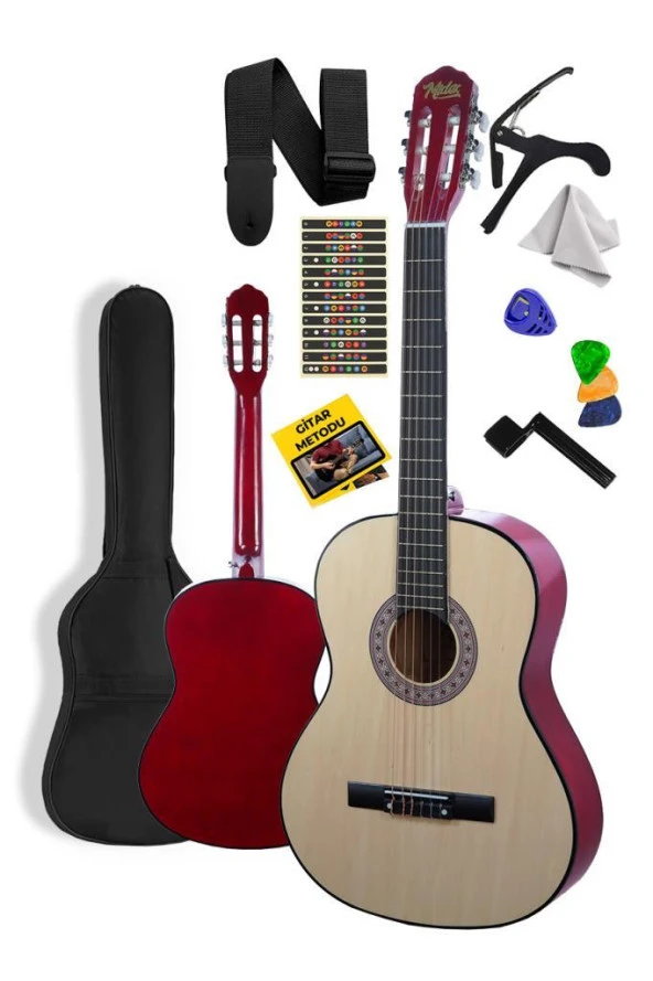 Midex CG-34NT Kaliteli 34 İnç 1/2 Juniur Çocuk Gitarı 4-8 Yaş Arası (Çanta Capo Nota Sticker Askı Pena Metod)