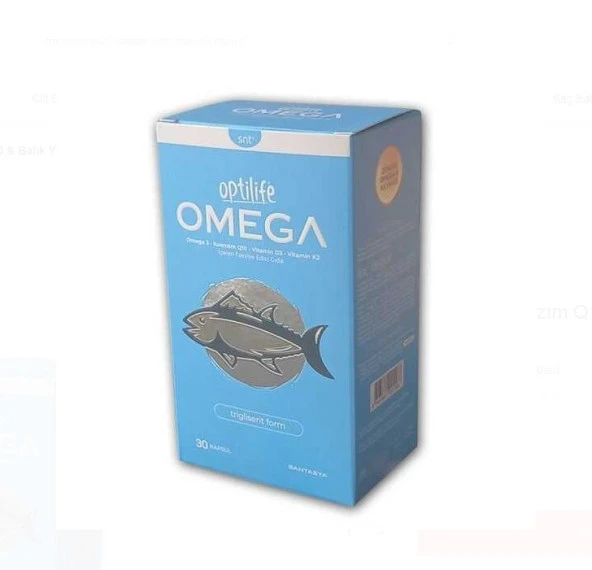 Optilife Omega3 · Koenzım Q10 · Vitamin D3· Vitamin K2 30 Kapsül 8697884001166