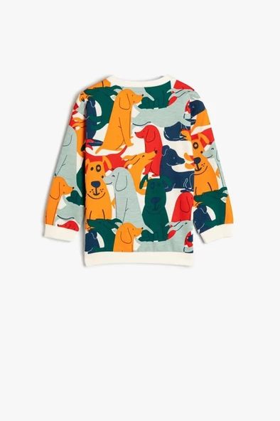Koton Erkek Bebek Sweatshirt Köpek Grafik Baskılı Pamuklu - 2
