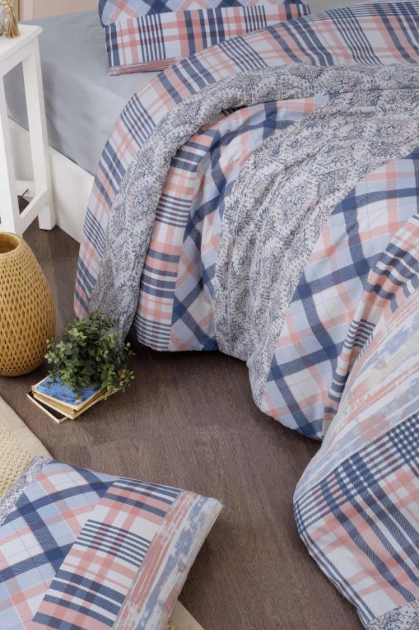 Reyyan Nevresim Takımı Çift Kişilik Çift Taraflı Çarşafı Lastikli - Resim 2