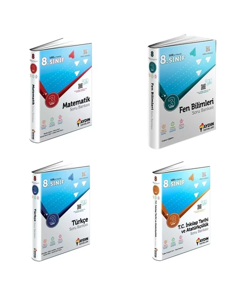 LGS 8.Sınıf Matematik Fen Türkçe İnkılap 3 adım Soru Bankası