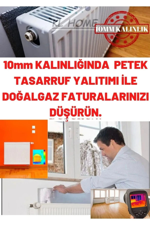 6 Adet 10mm Kalınlık Tasarruf Için Kalorifer Petek Arkası Isı Yalıtım Levha Doğalgaz Faturayı Düşür