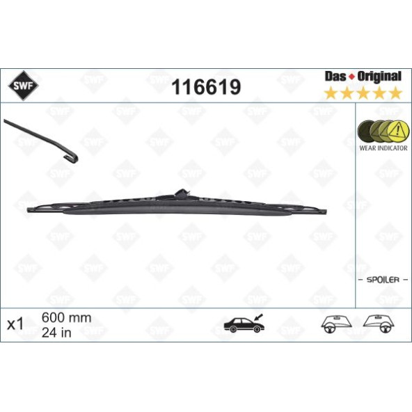 VALEO SILECEK (SWF) 60cm (x1) SPOILERLI VECTRA C -BMW X5 406 VOLVO S60 S80 MEGAN II VA