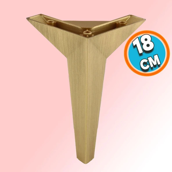 Mobilya Kanepe Sehpa TV Ünitesi Baza Koltuk Ayağı Çekyat Sarı Gold Altın Eskitme 18 cm Ayak