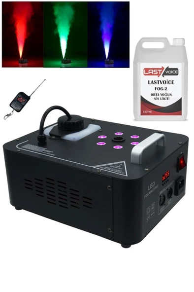 Quenlite Volcano-2000LK DMX Sis Makinası 2000 Watt LED Işıklı ve Uzaktan Kumandalı (5 Litre Likitli) - 4