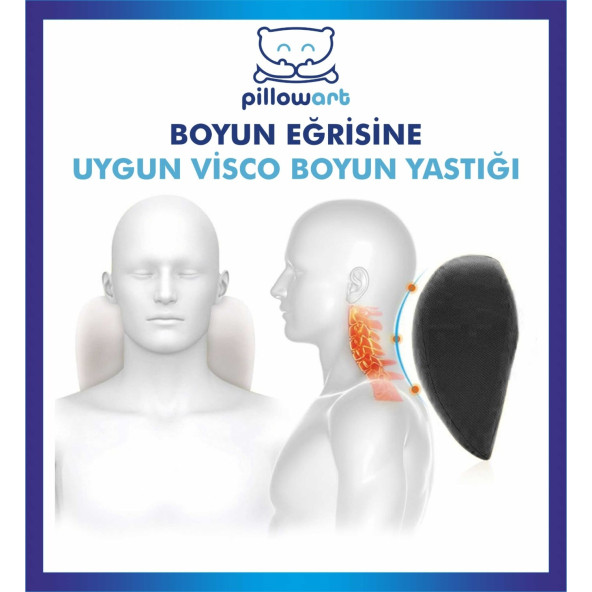 Pillowart Araç Içi Visco Boyun Destek Yastığı Siyah - 2