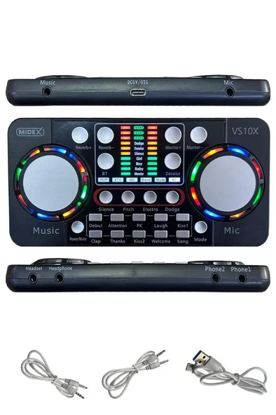 Midex CX1 Persuasive Paket-5 Stüdyo Mikrofon Ses Kartı Kulaklık Stand (Kayıt ve Canlı Yayın) - 3