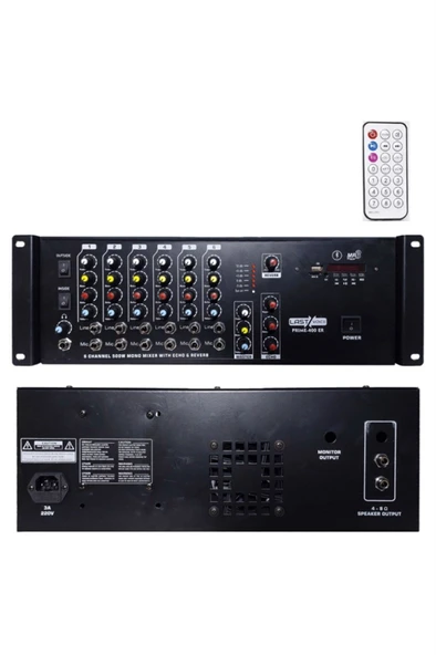 Lastvoice Prime-400W TR 400 Watt Usb Ekho ve Reverbli Mikser Anfi ürün görseli 1