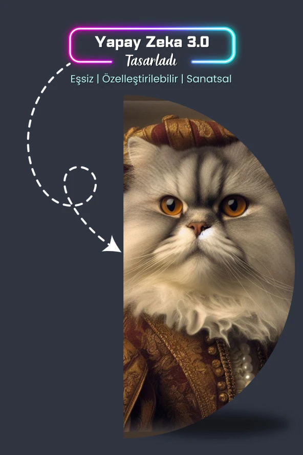İran Kedisi Posteri, Soylu Kedi Posteri, Yüksek Çözünürlüklü Akıllı Kağıt Poster,Yapay Zeka Tasarım - Resim 4