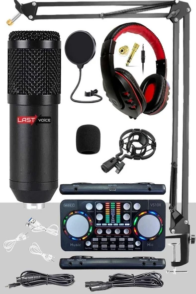 Lastvoice BM800 Persuasive Paket-1 Stüdyo Mikrofon Ses Kartı Kulaklık Stand (Kayıt ve Canlı Yayın) ürün görseli 1