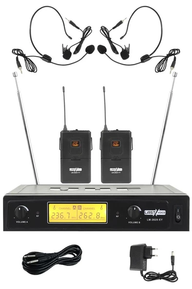 Lastvoice Lm-202H Çiftli Kafa Telsiz Kablosuz Headset Mikrofon ürün görseli 1