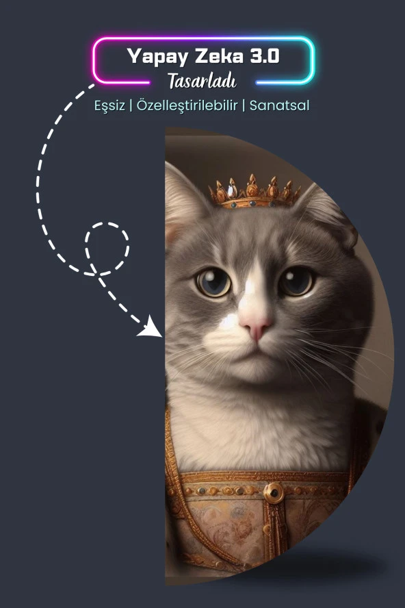 Lady Smoke Kedi Poster, Yüksek Çözünürlüklü Baskı Poster, Gri Kedi, Akıllı Kağıt, Yapay Zeka Tasarım - Resim 5