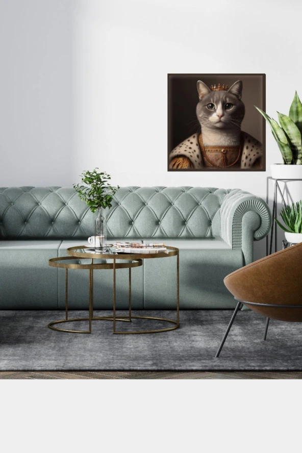 Lady Smoke Kedi Poster, Yüksek Çözünürlüklü Baskı Poster, Gri Kedi, Akıllı Kağıt, Yapay Zeka Tasarım - Resim 6