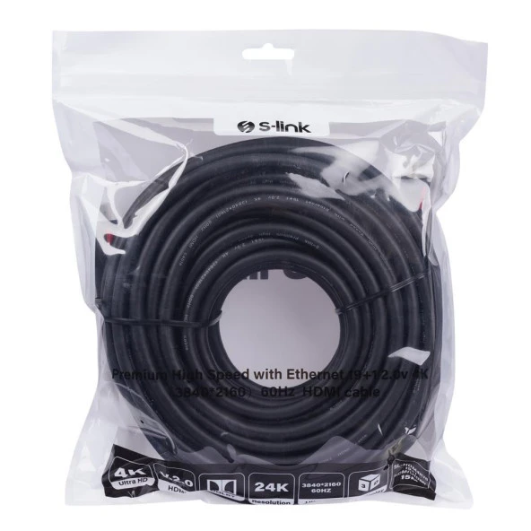 S-link Sl-HDM4K15 19+1 HDMI to HDMI 15m v2.0 4K (3840*2160) 60Hz Kablo - 4