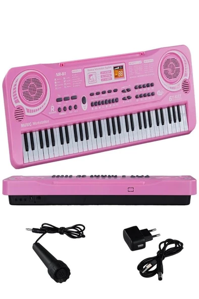 Rennes NR-61PK Çocuklar İçin Pilli Mikrofonlu 61 Tuşlu Eğitici Org (3-12 Yaş) - Resim 3