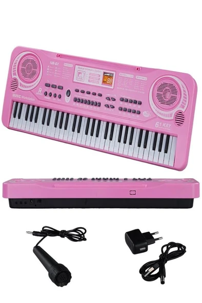 Rennes NR-61PK Çocuklar İçin Pilli Mikrofonlu 61 Tuşlu Eğitici Org (3-12 Yaş) - Resim 2