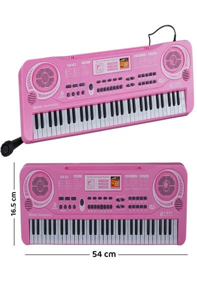 Rennes NR-61PK Çocuklar İçin Pilli Mikrofonlu 61 Tuşlu Eğitici Org (3-12 Yaş) - Resim 4