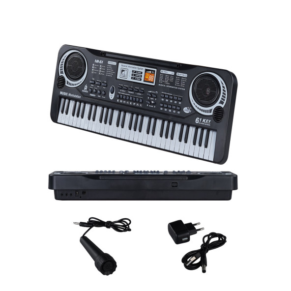 Rennes NR-61BK Çocuklar İçin Pilli Mikrofonlu 61 Tuşlu Eğitici Org (3-12 Yaş) - 2