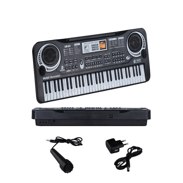 Rennes NR-61BK Çocuklar İçin Pilli Mikrofonlu 61 Tuşlu Eğitici Org (3-12 Yaş) - 3