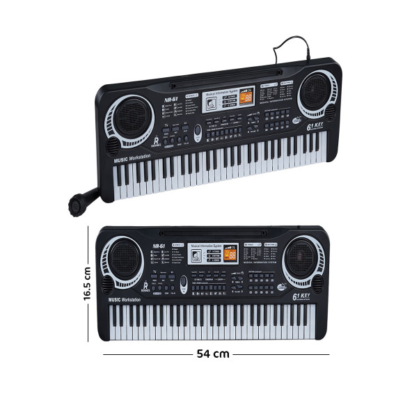 Rennes NR-61BK Çocuklar İçin Pilli Mikrofonlu 61 Tuşlu Eğitici Org (3-12 Yaş) - 4