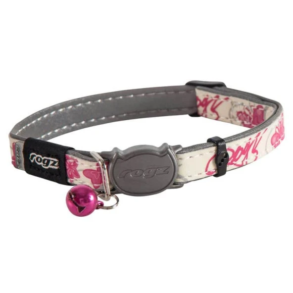 Rogz Catz GlowCat Halsband S Pink Butterflies-SMALL