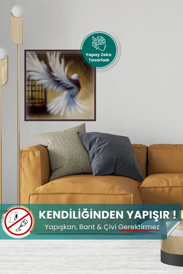 Özgür Kuş, Yağlı Boya Poster-Yüksek Çözünürlük Yapışkansız Statik Tutunan Akıllı Kağıt Duvar Poster