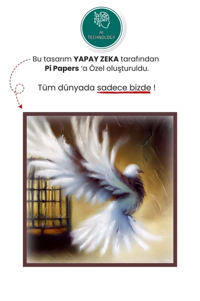 Özgür Kuş, Yağlı Boya Poster-Yüksek Çözünürlük Yapışkansız Statik Tutunan Akıllı Kağıt Duvar Poster - Resim 2