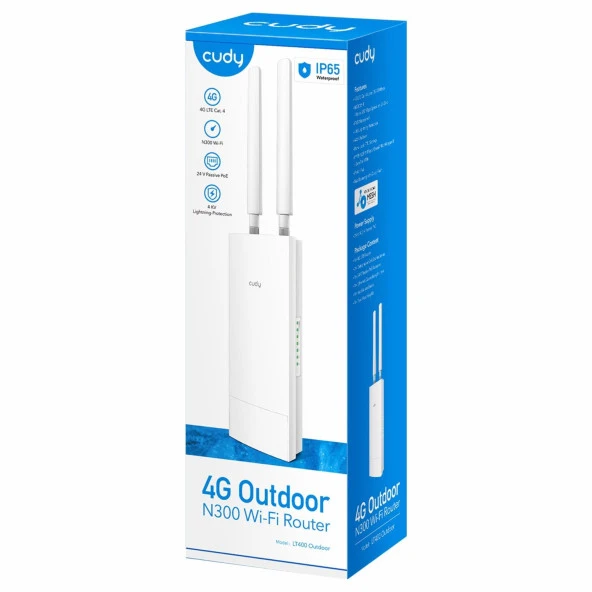 Cudy LT400 2,4GHz/5GHz 1Port Wi-Fi,4G LTE IP65 Nano SIM Destekli Outdoor Mobile Router - Resim 5