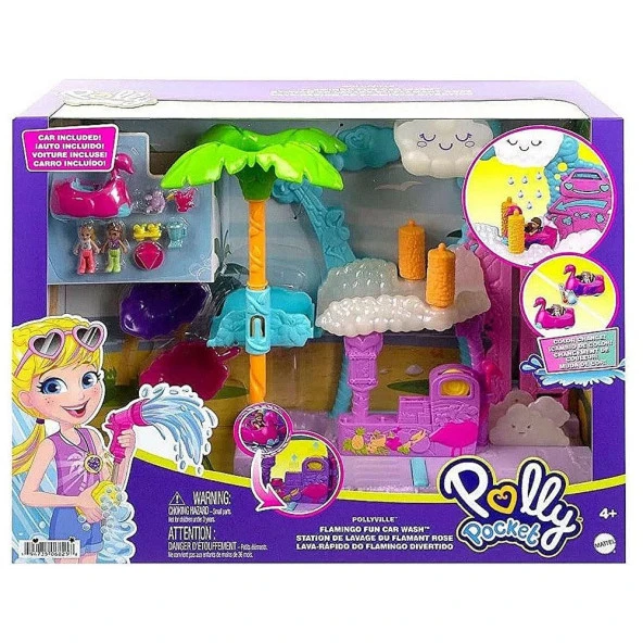 Polly Pocket Flamingo Araba Su Eğlencesi Seti ürün görseli