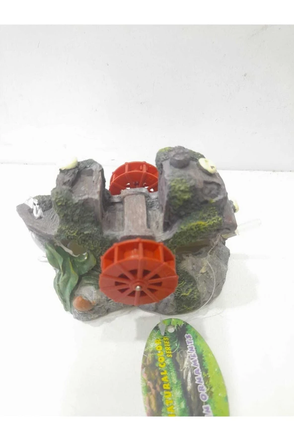 Akvaryum Dekoru Değirmenli Küçük Gemi 12x9x8 Cm