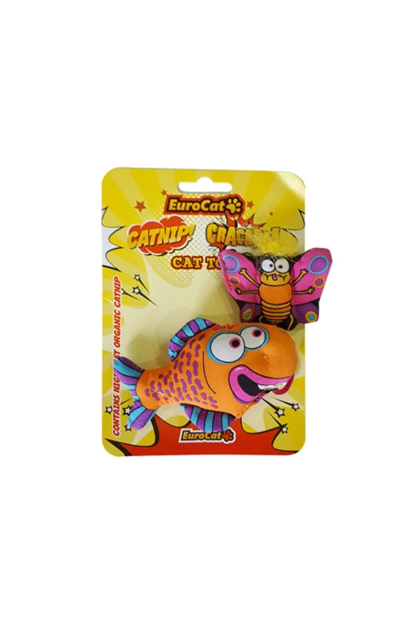 Eurocat Kedi Oyuncağı Kelebekli Turuncu Balık 21 Cm ürün görseli