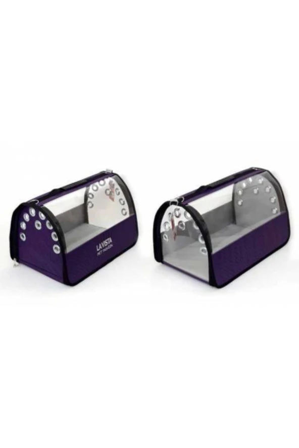 Şeffaf Flybag Mor Kedi Köpek Taşıma Çantası ürün görseli