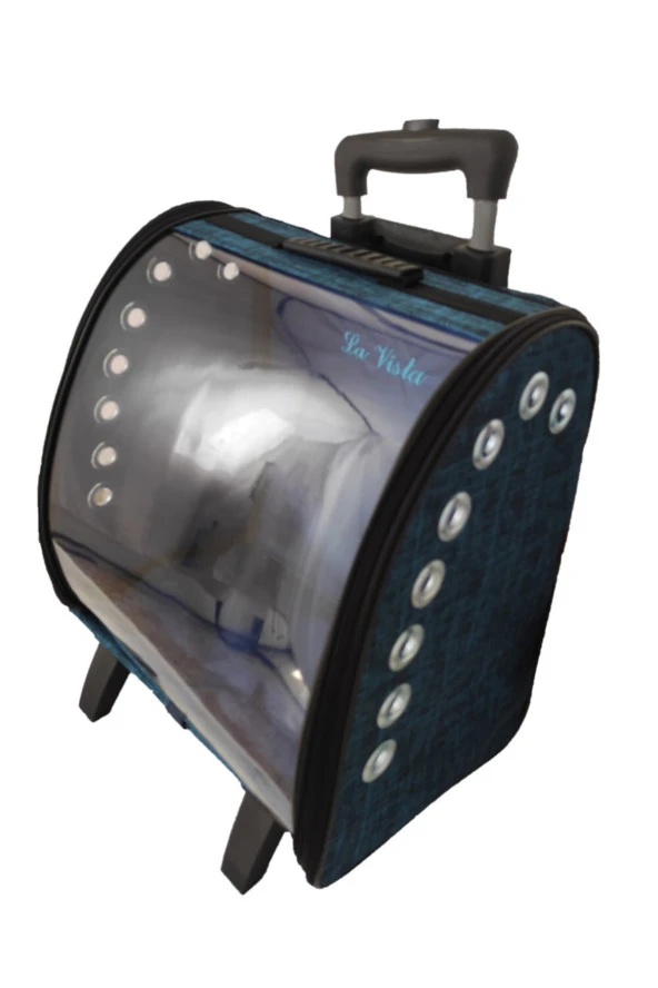 Volmin Petshop Kedi Köpek Tekerlekli Kale Valiz 36x27x41h