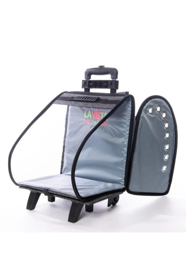 Volmin Petshop Kedi Köpek Tekerlekli Kale Valiz 36x27x41h - Resim 5