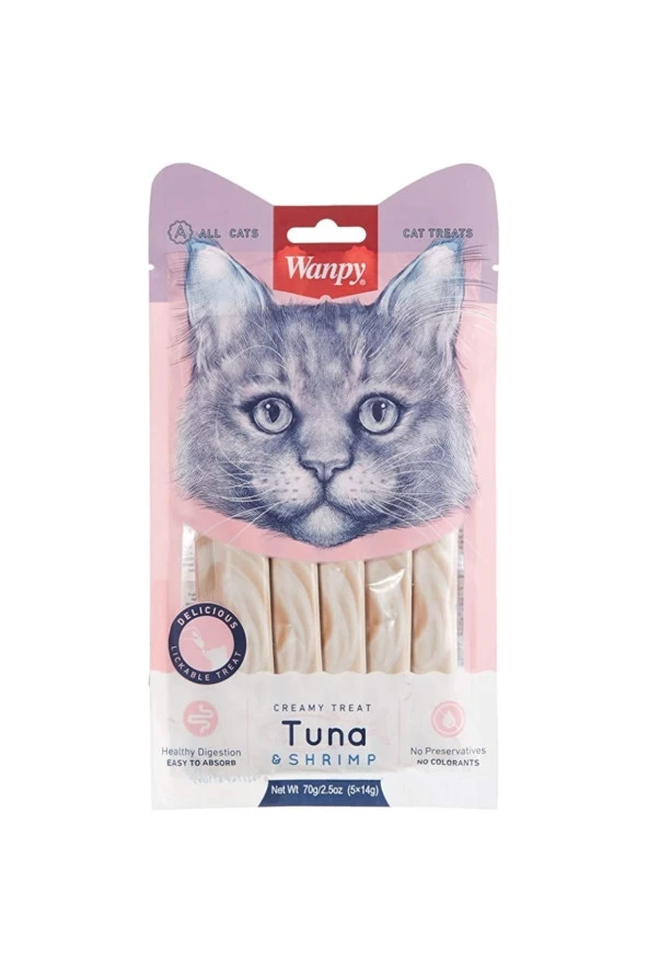 Wanpy Ton Balığı&karides 5x14 Gr Likit Kedi Ödülü