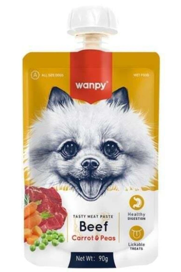 Wanpy Taze Sığır Etli Ve Havuçlu Köpek Et Ezmesi 90 Gr