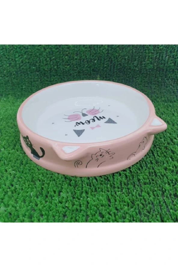 Volmin Petshop Kedi Desenli Seramik Mama Kabı - 2