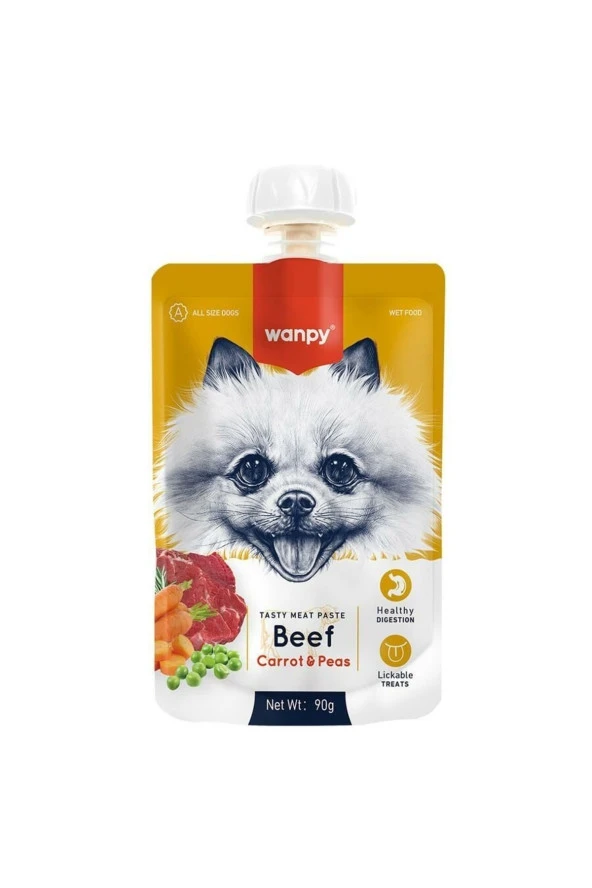 Wanpy Taze Sığır Etli&havuçlu Köpek Et Ezmesi 90 gr