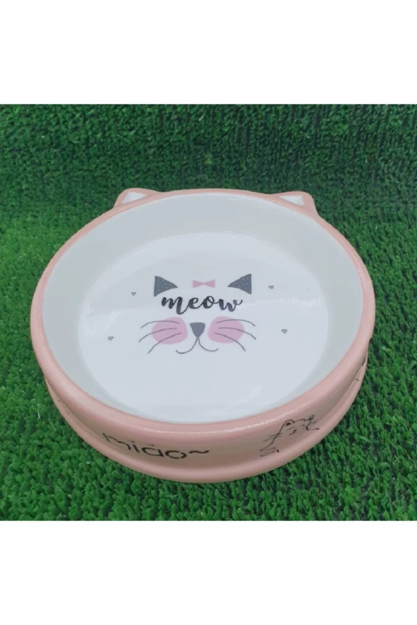 Volmin Petshop Kedi Desenli Seramik Mama Kabı - 4