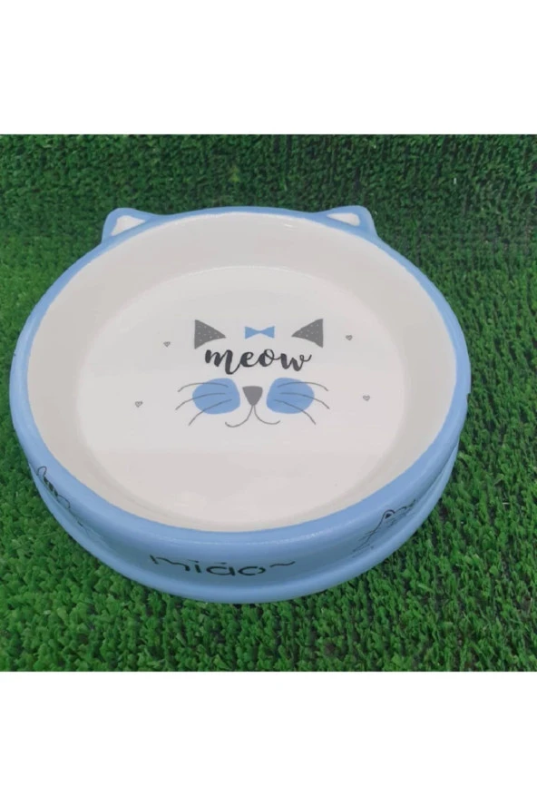 Volmin Petshop Kedi Desenli Seramik Mama Kabı - 5