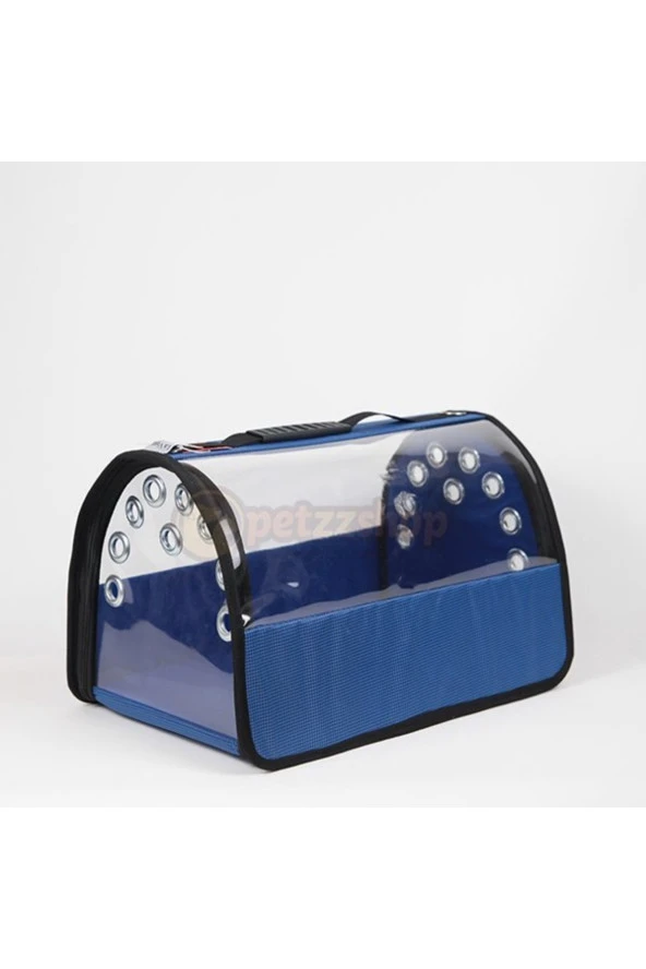 Şeffaf Flybag Pet Taşıma Çantası Mavi 26x43x27h Cm