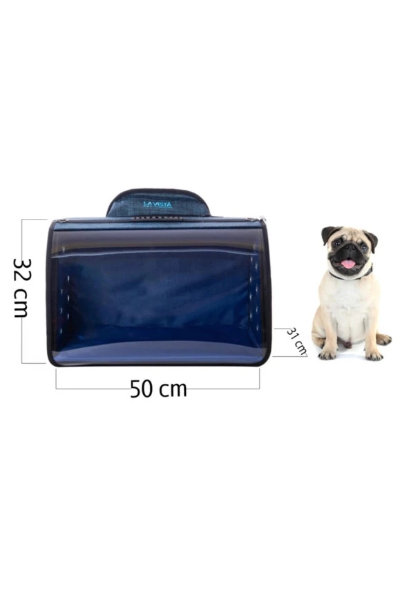 Kedi Köpek Sırtta Taşıma Çantası Tomris Jumbo Siyah - 3