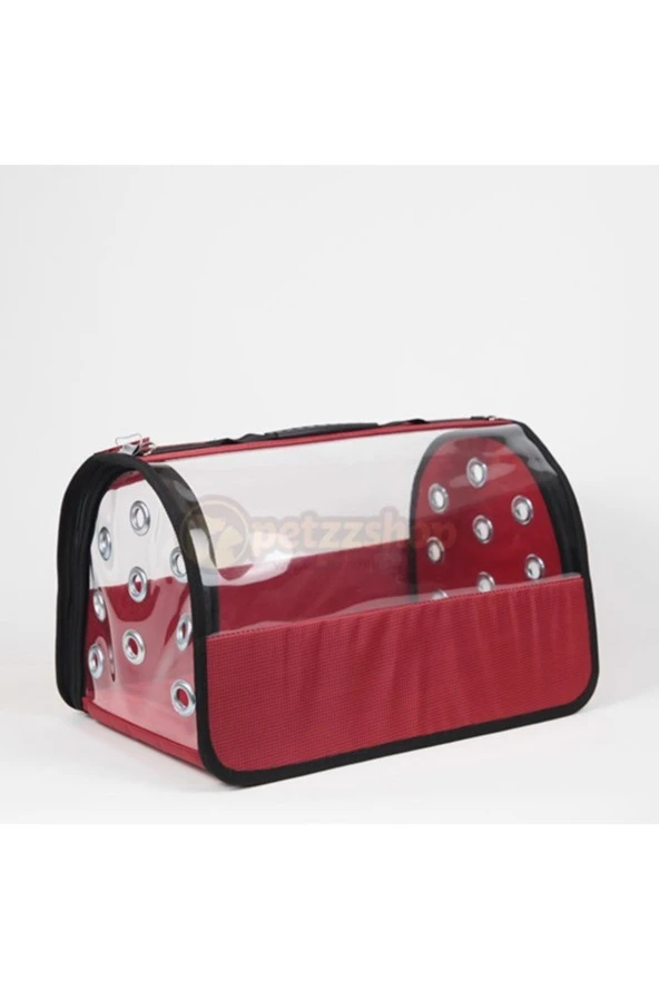 Şeffaf Flybag Pet Taşıma Çantası Kırmızı 26x43x27h Cm - 2
