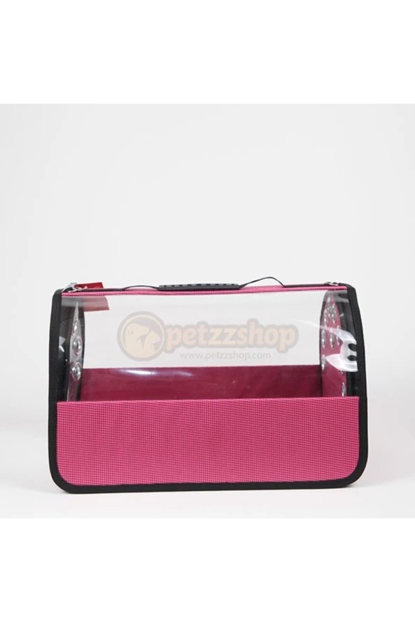 Şeffaf Flybag Pet Taşıma Çantası Pembe 26x43x27h Cm - 4