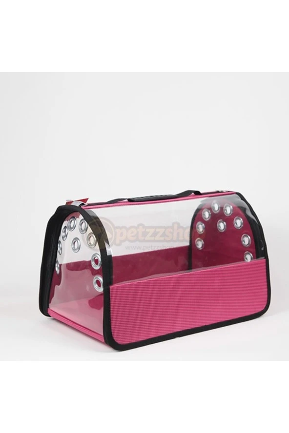 Şeffaf Flybag Pet Taşıma Çantası Pembe 26x43x27h Cm - 5