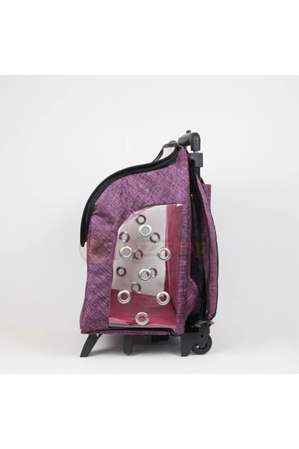 Valiz Pet Taşıma Çantası Pembe 32x26x42h cm - 4